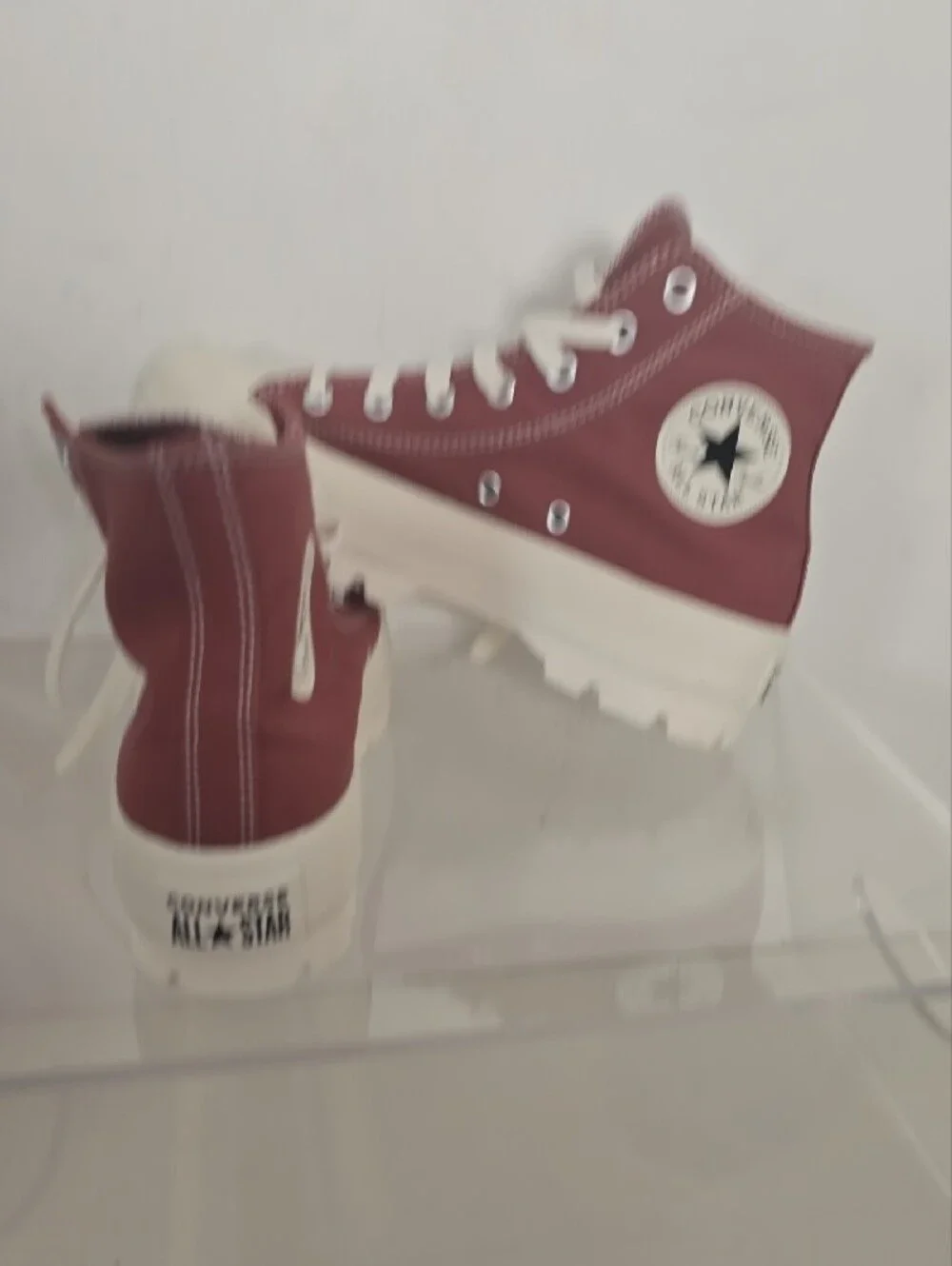 CONVERSE CHUCK TAYLOR ALL STAR Maroon Canvas High-Top Sneakers with White Soles